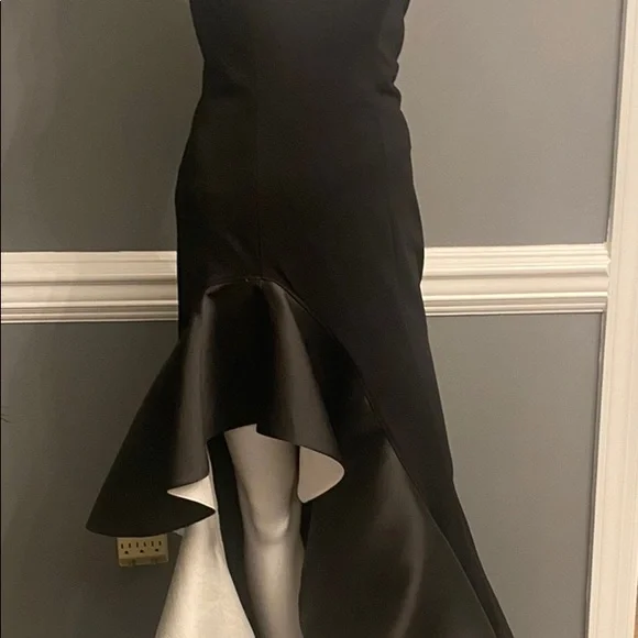 Jovani Black and White Strapless Ruffle Formal Dress. - Picture 11 of 12